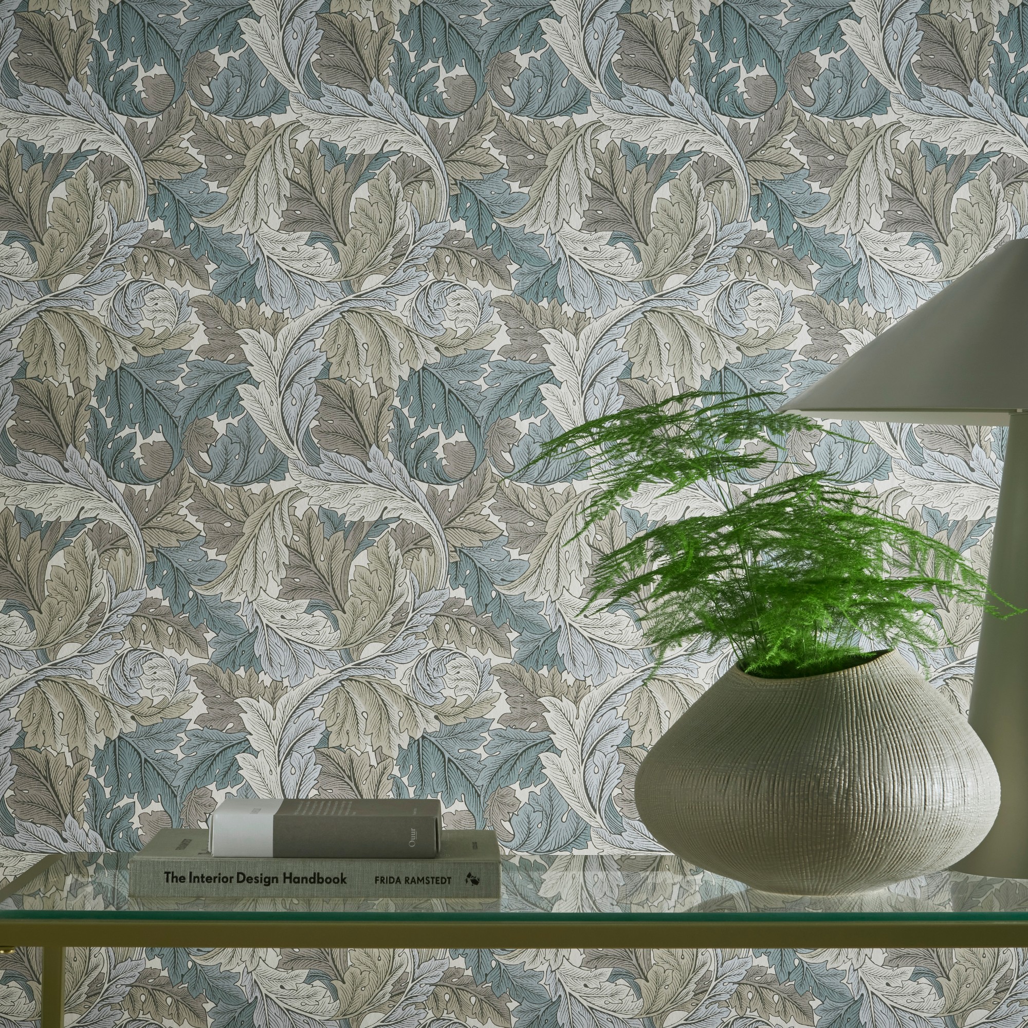 Acanthus Wallpaper W017503 By Clarke Clarke In Slate Dove